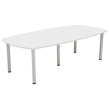 Aztec|Sierra One|Barrel Shaped|Boardroom Table (FSC)|2400x1200|White