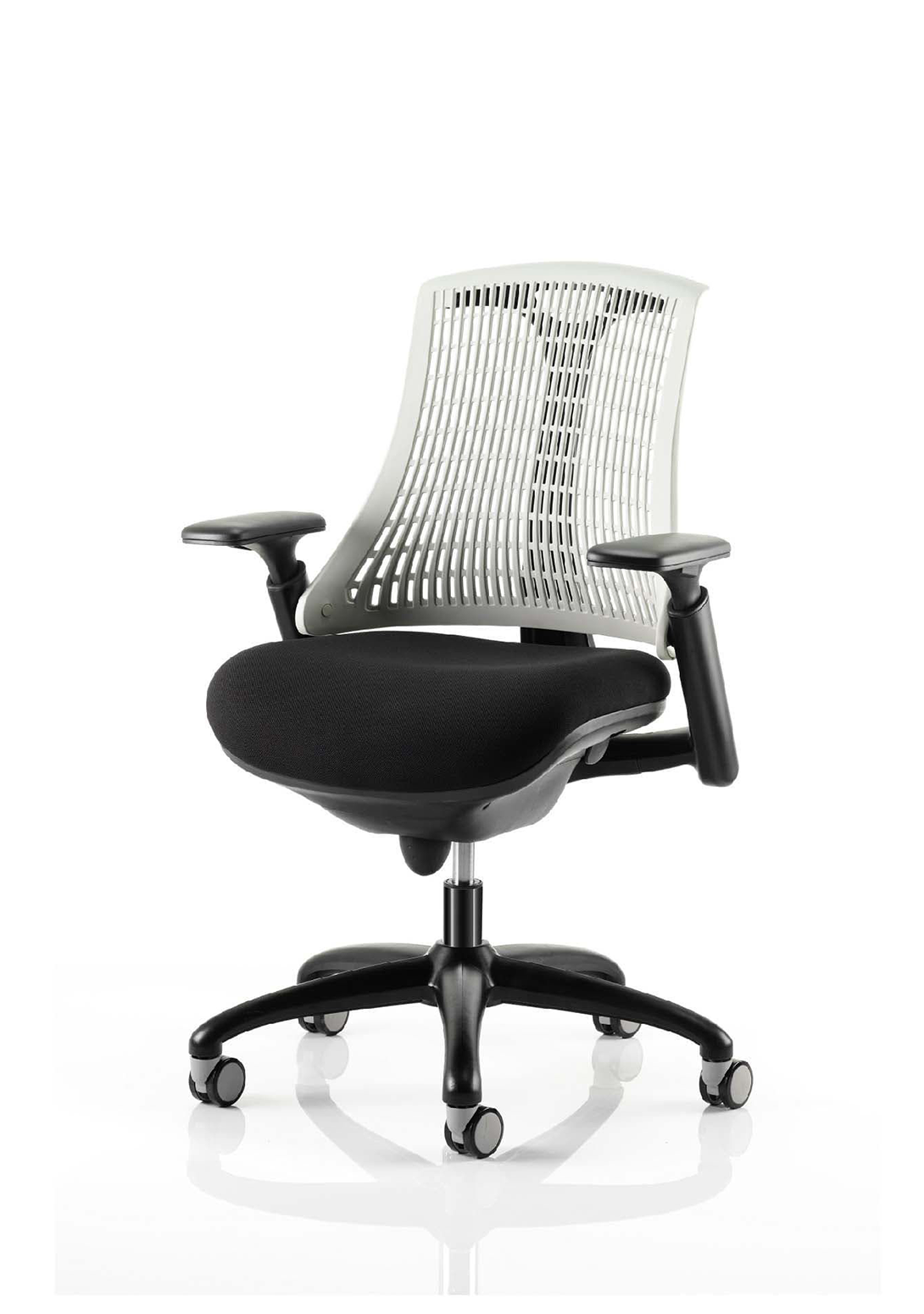 Flex Medium Back Black Frame Task Operator Office Chair with Arms