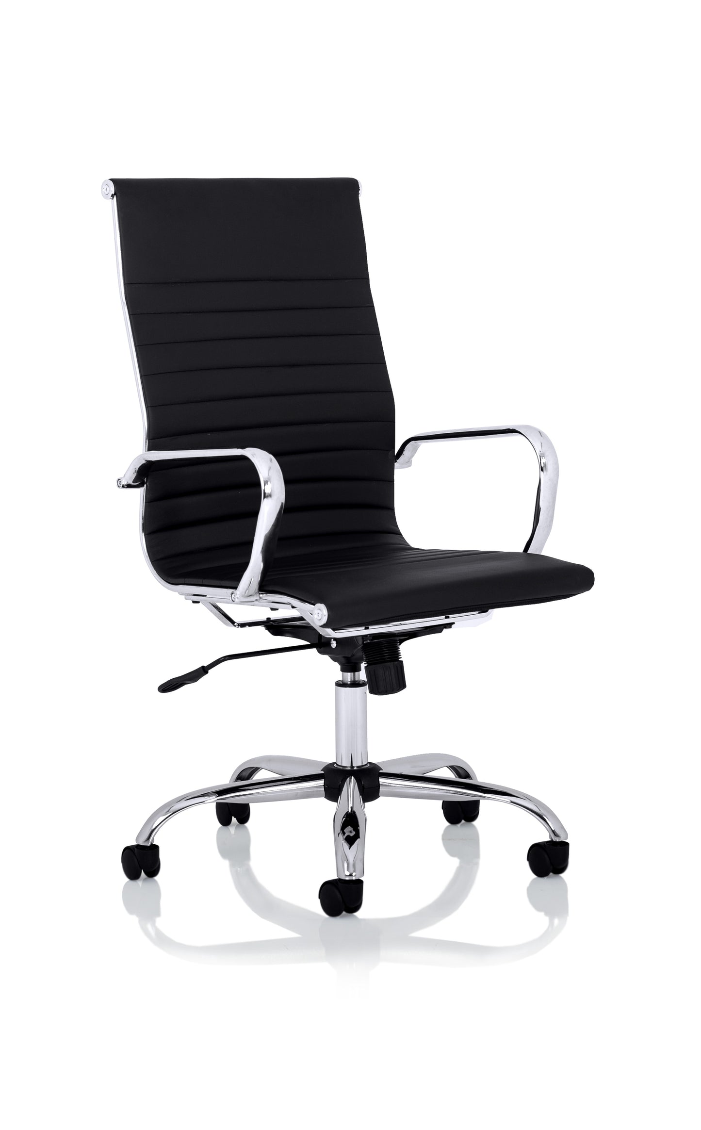 Nola Black Leather Executive Office Chair with Arms