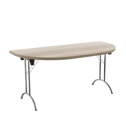 Aztec|Union|Folding Table (FSC)|D-End|Silver/Grey Oak