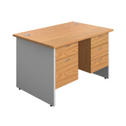 Panel Plus Rectangular Desk + 2 & 3 Drawer Fixed Pedestal Bundle (FSC)
