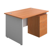 Panel Plus Rectangular Desk + 3 Drawer Under Desk Pedestal Bundle (FSC)