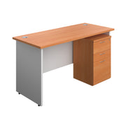 Panel Plus Rectangular Desk + 3 Drawer High Mobile Pedestal Bundle (FSC)