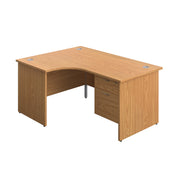 Panel Left Hand Radial Desk + 2 Drawer Fixed Pedestal Bundle (FSC)