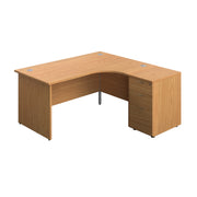 Panel Right Hand Radial Desk + 3 Drawer Desk High Pedestal Bundle (FSC)