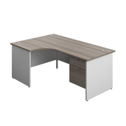 Panel Plus Left Radial Desk + 2 Drawer Fixed Pedestal Bundle (FSC)