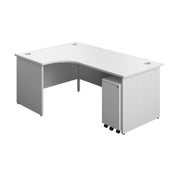 Panel Left Hand Radial Desk + 3 Drawer Slimline Steel Mobile Pedestal Bundle (FSC)