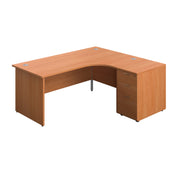 Panel Right Hand Radial Desk + 3 Drawer Desk High Pedestal Bundle (FSC)