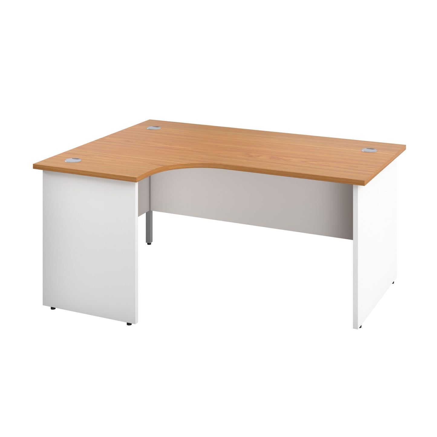 Aztec|Panel|Left Hand Radial Desk|1800x1200|Nova Oak-White