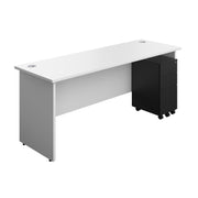Panel Rectangular Desk + 3 Drawer Slimline Steel Pedestal Bundle (FSC)