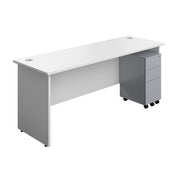 Panel Rectangular Desk + 3 Drawer Slimline Steel Pedestal Bundle (FSC)