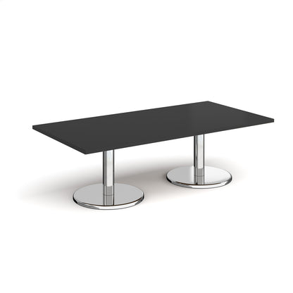 Pisa rectangular coffee table with round bases - PCR1600-BK