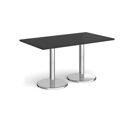 Pisa rectangular dining table with round bases - PDR1400-BK