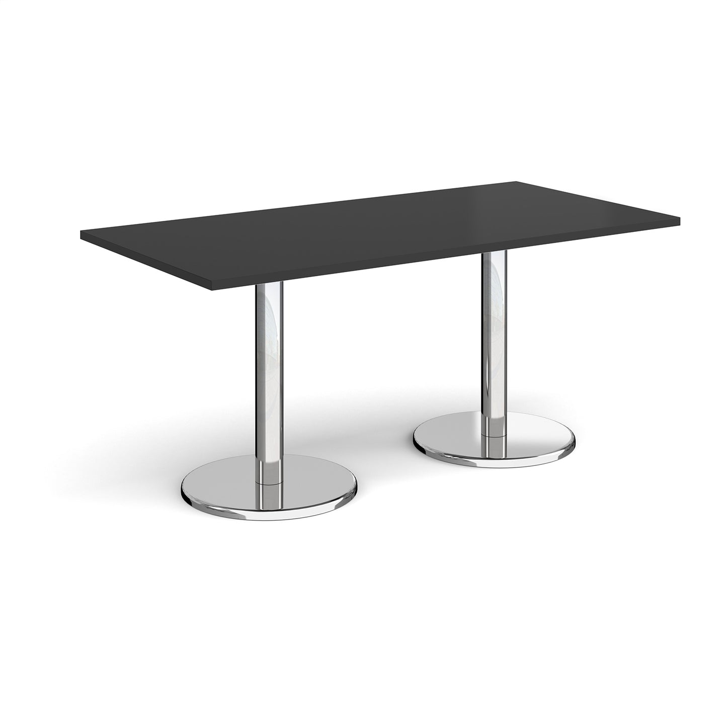 Pisa rectangular dining table with round bases - PDR1600-BK