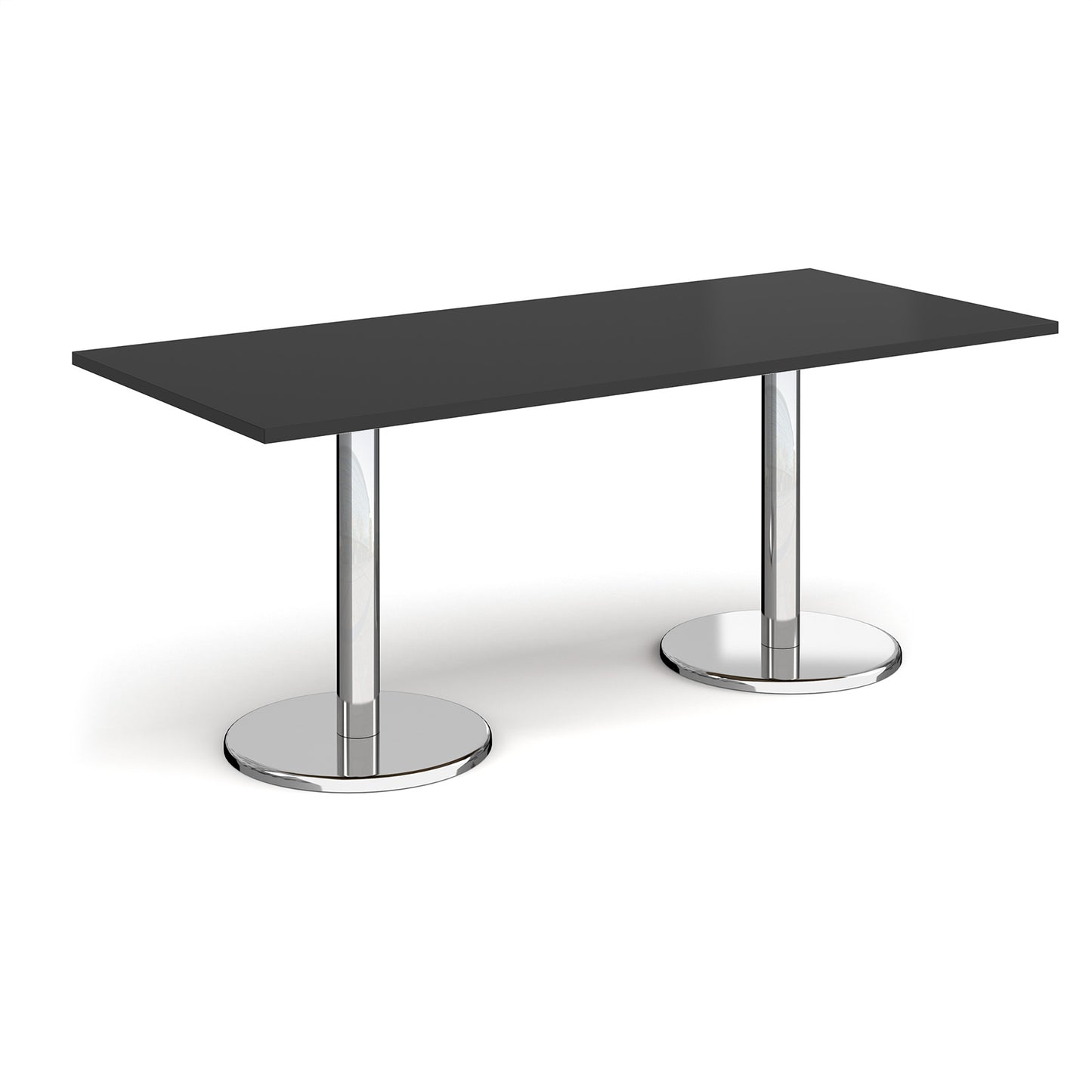 Pisa rectangular dining table with round bases - PDR1800-BK
