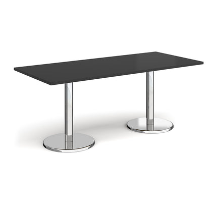 Pisa rectangular dining table with round bases - PDR1800-BK