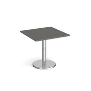 Pisa square dining table with round base