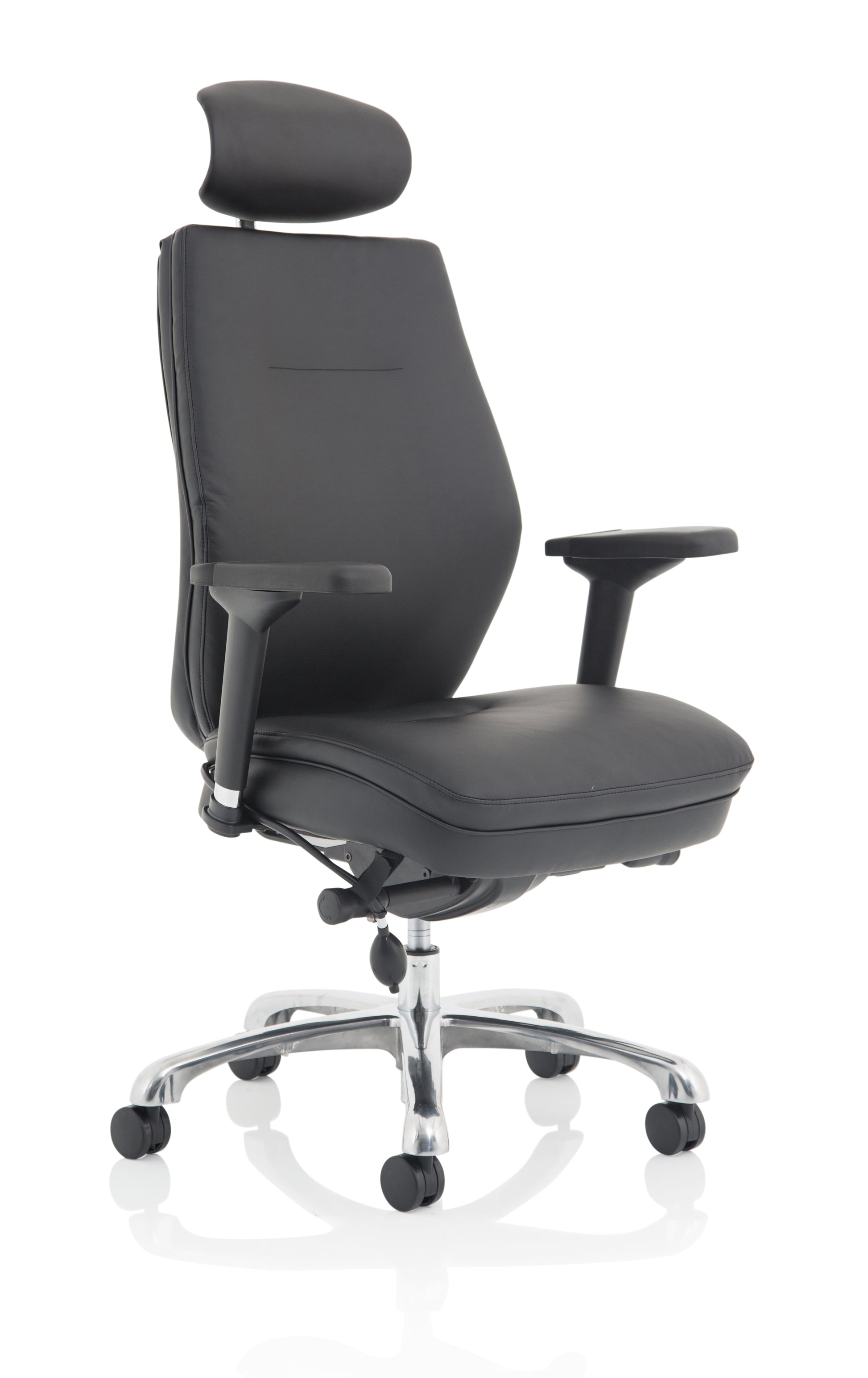 Domino High Back Black Ergonomic Posture Chair with Arms and Headrest