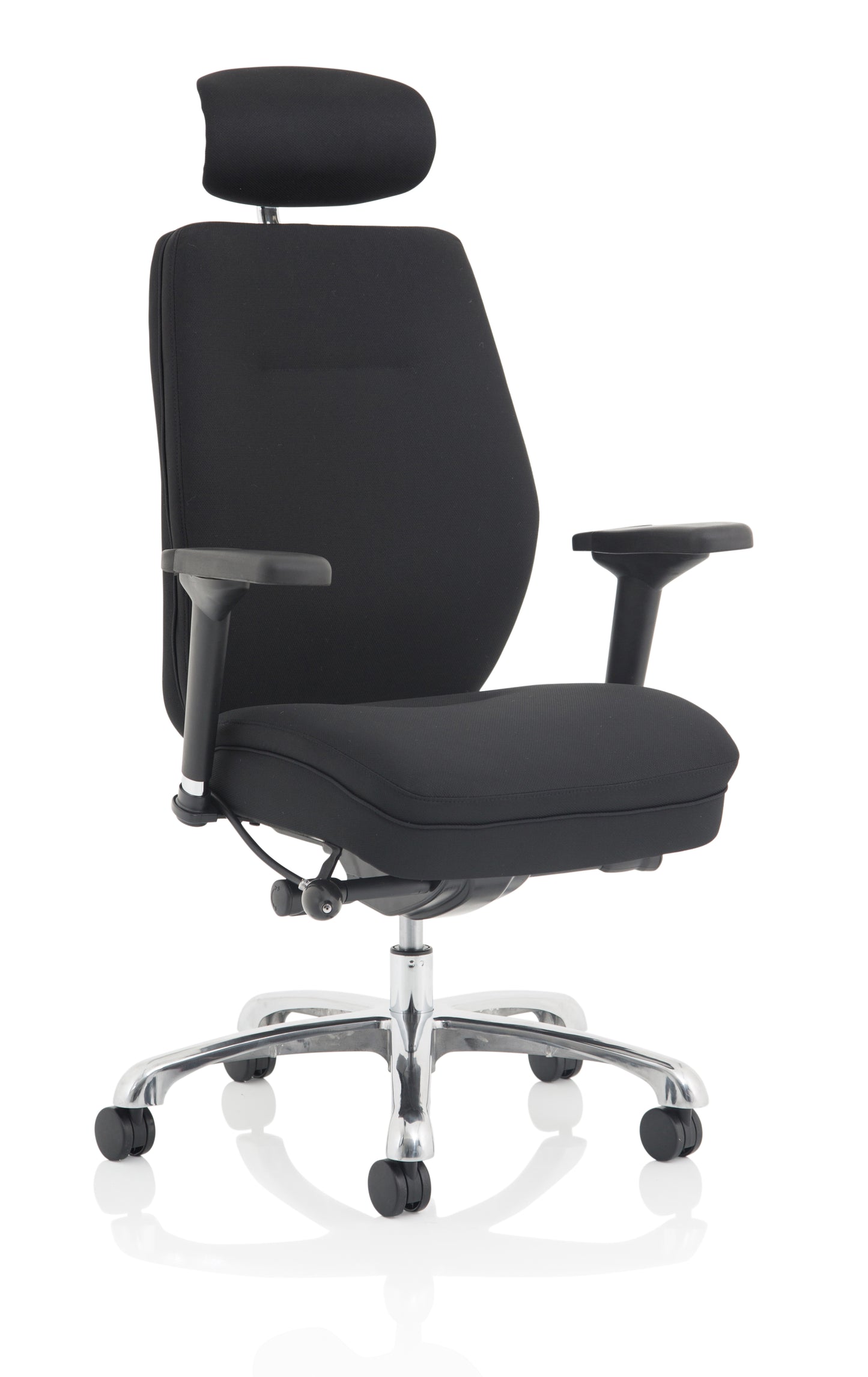 Domino High Back Black Ergonomic Posture Chair with Arms and Headrest