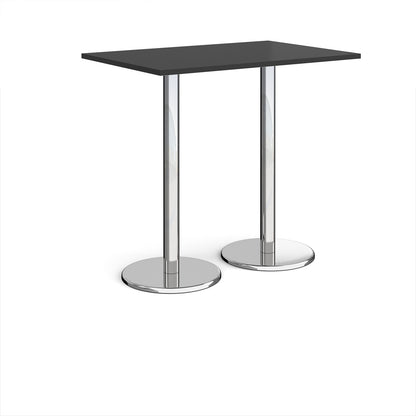 Pisa rectangular poseur table with round bases - PPR1200-BK