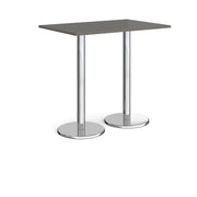 Pisa rectangular poseur table with round bases