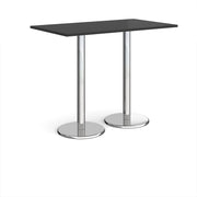 Pisa rectangular poseur table with round bases