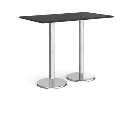 Pisa rectangular poseur table with round bases - PPR1400-BK
