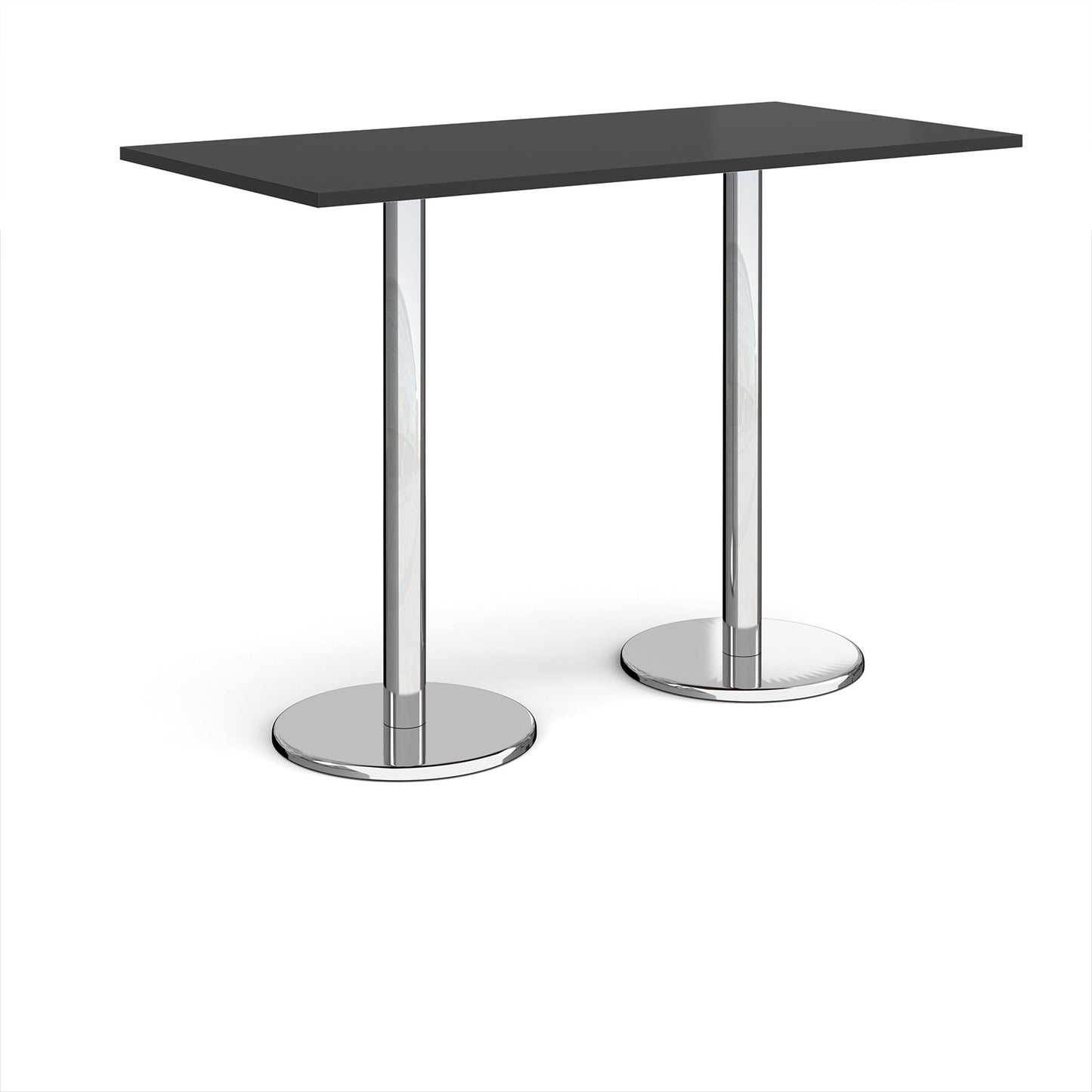 Pisa rectangular poseur table with round bases - PPR1600-BK