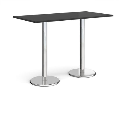Pisa rectangular poseur table with round bases - PPR1600-BK