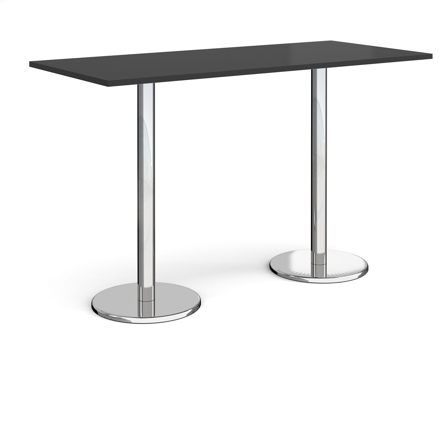 Pisa rectangular poseur table with round bases - PPR1800-BK
