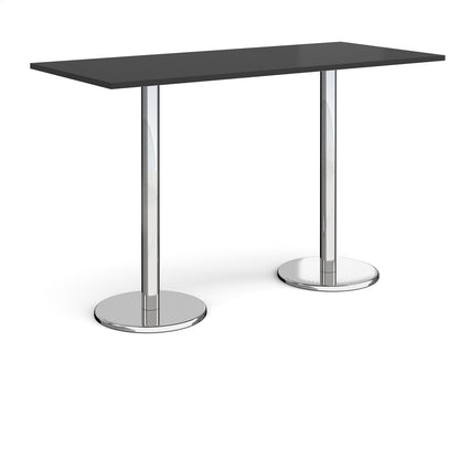 Pisa rectangular poseur table with round bases - PPR1800-BK