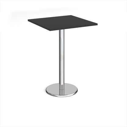 Pisa square poseur table with round base - PPS800-BK