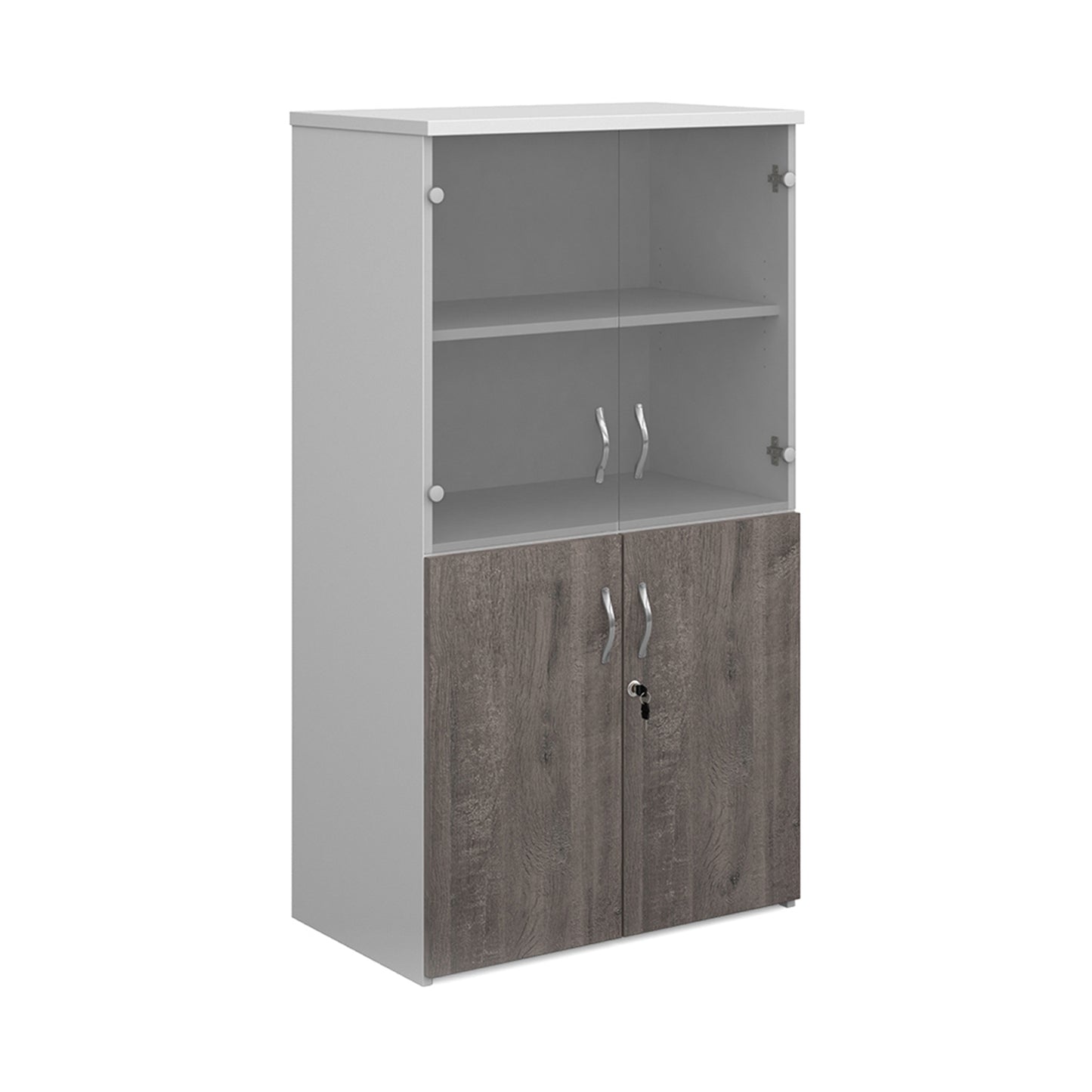 Universal Duo Open Top Combination Unit | Two-Tone Lockable Office Storage