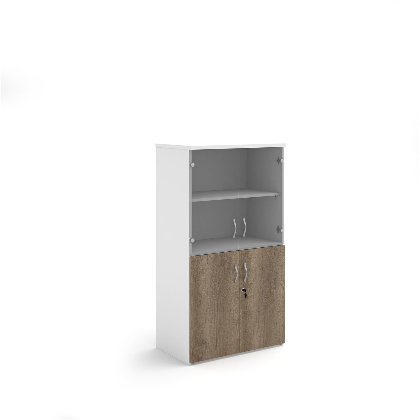 Universal Duo Open Top Combination Unit | Two-Tone Lockable Office Storage