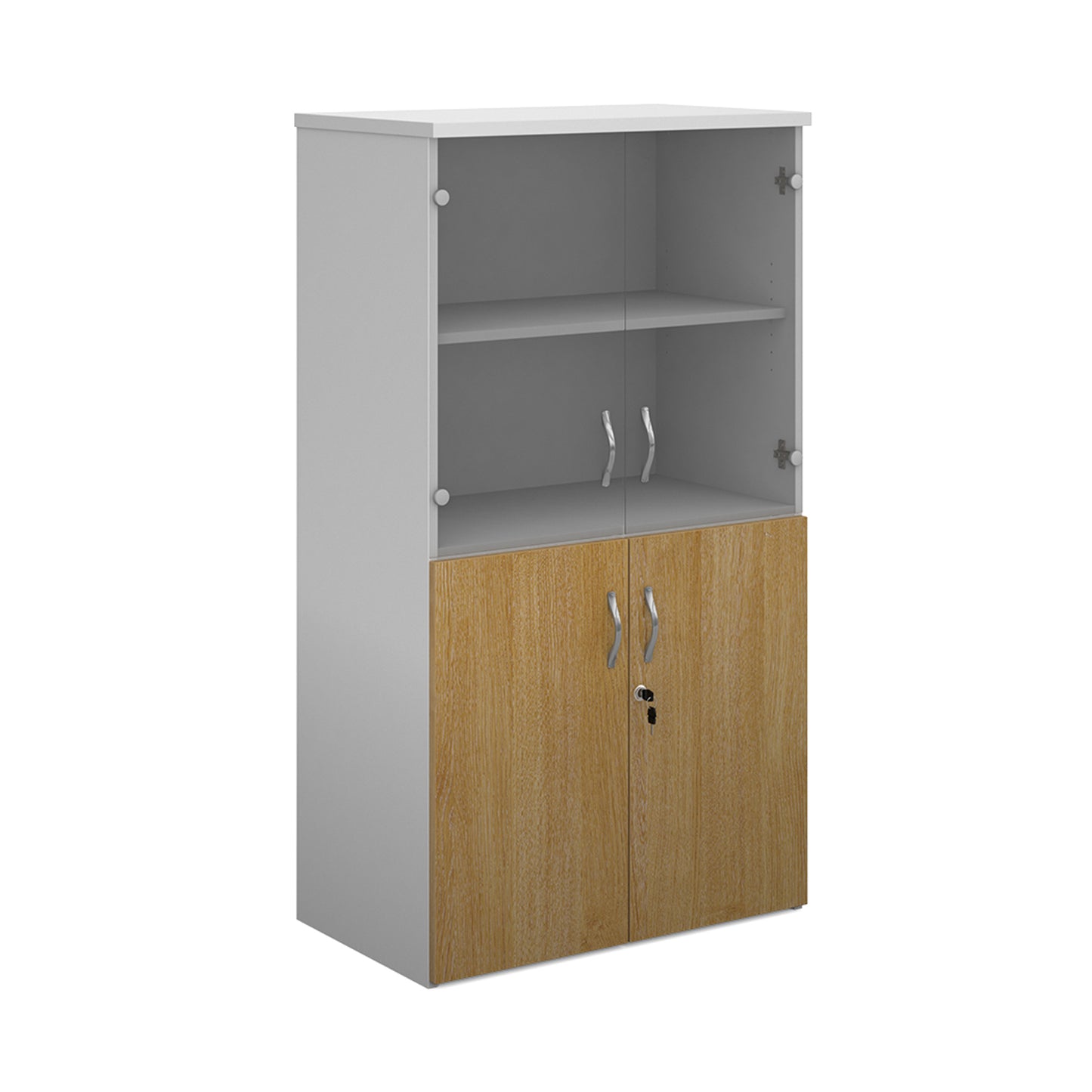 Universal Duo Open Top Combination Unit | Two-Tone Lockable Office Storage