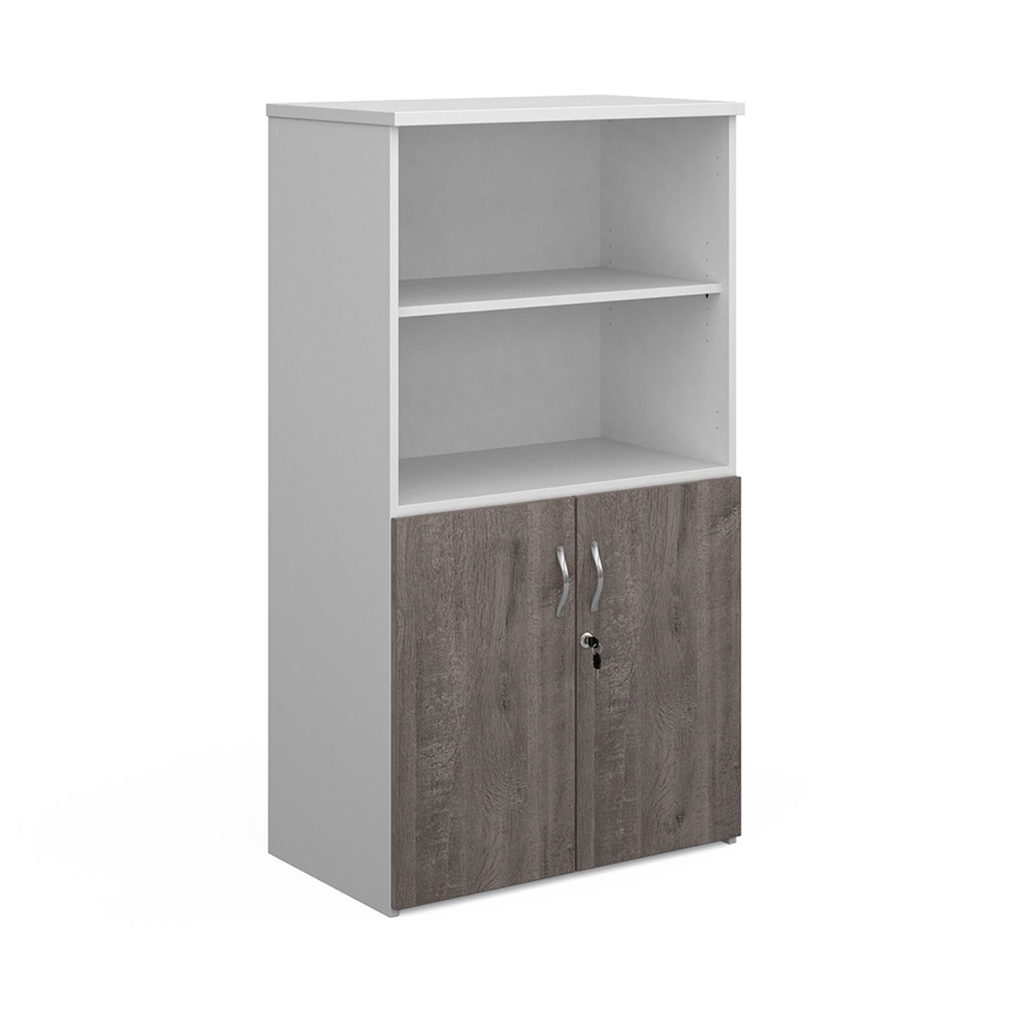 Universal Duo Open Top Combination Unit | Two-Tone Lockable Office Storage