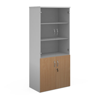 Universal Duo Open Top Combination Unit | Two-Tone Lockable Office Storage