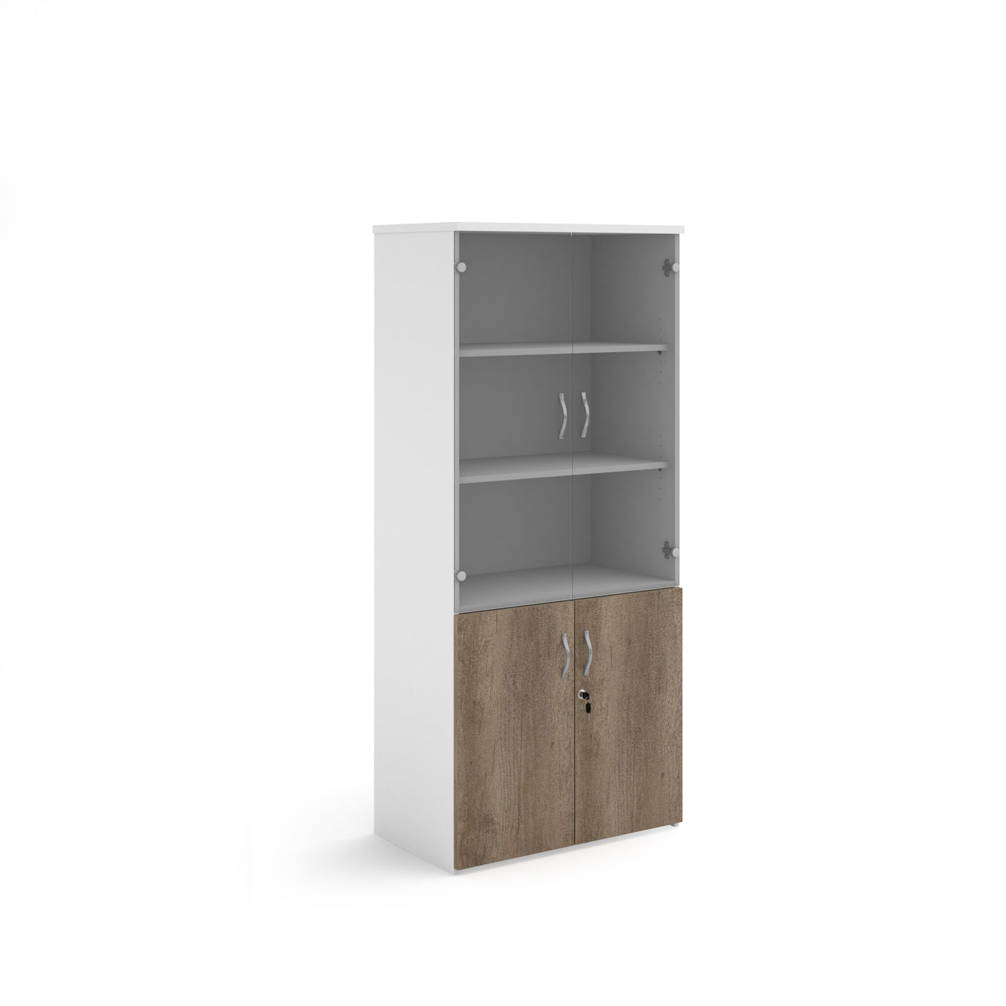 Universal Duo Open Top Combination Unit | Two-Tone Lockable Office Storage