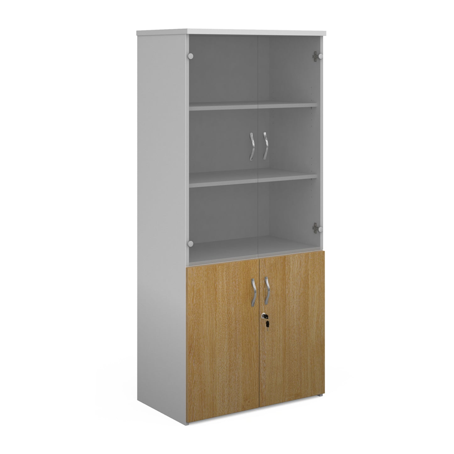 Universal Duo Open Top Combination Unit | Two-Tone Lockable Office Storage