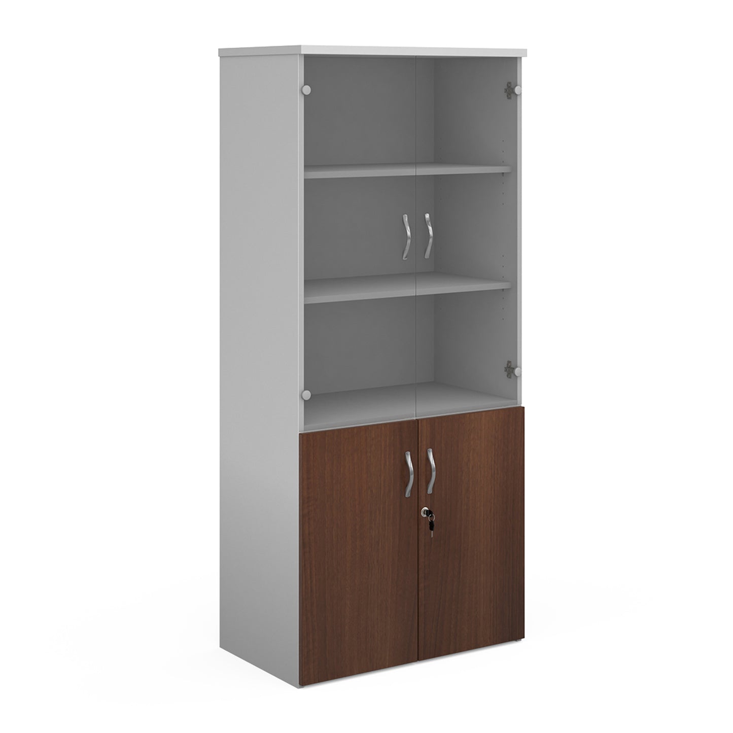 Universal Duo Open Top Combination Unit | Two-Tone Lockable Office Storage