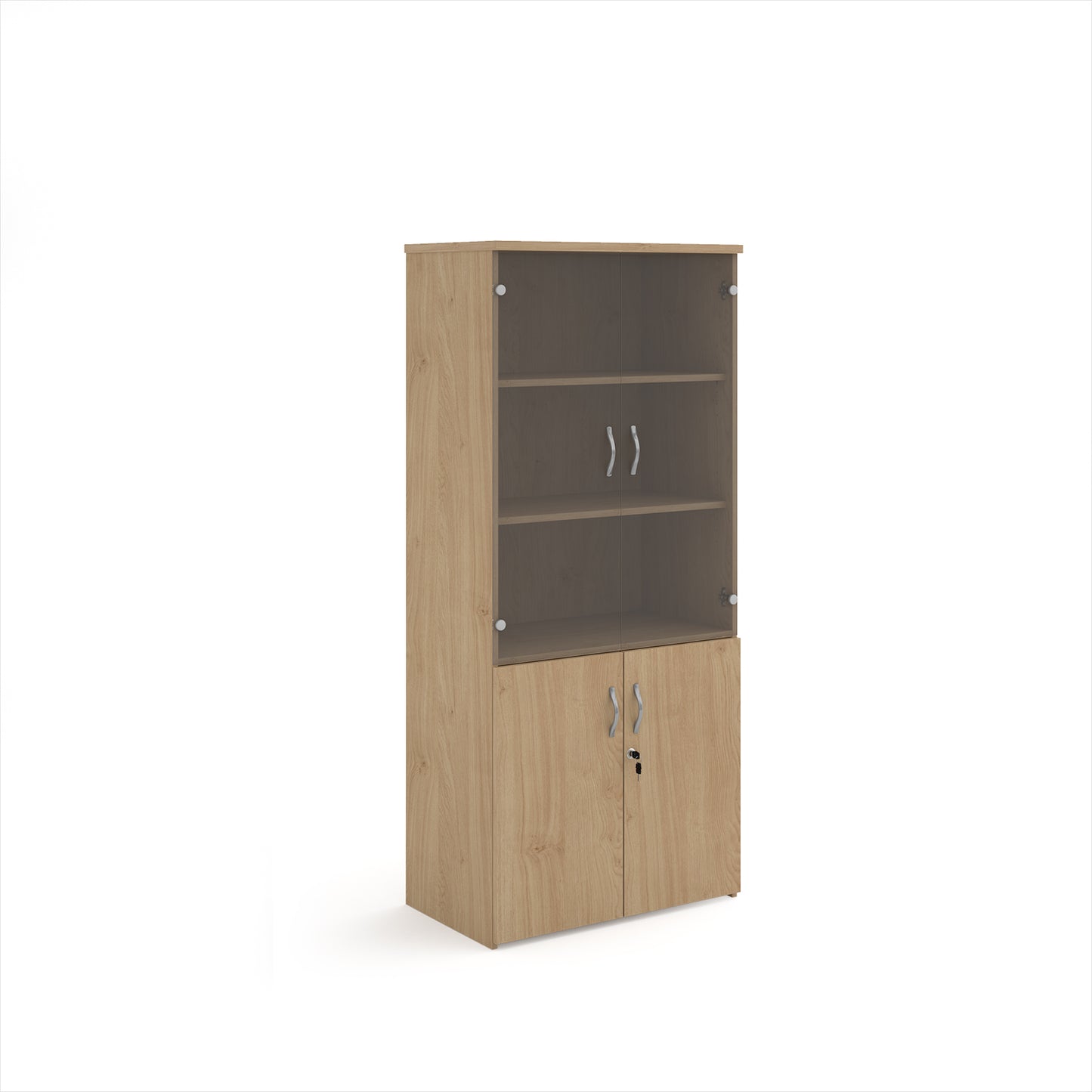 Universal Office Combination Unit with Glass Upper Doors or open & Lockable Storage