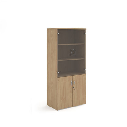 Universal Office Combination Unit with Glass Upper Doors or open & Lockable Storage
