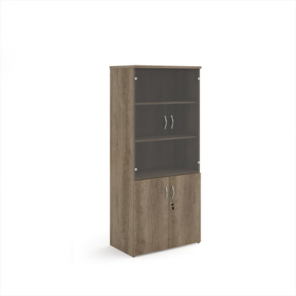 Universal Office Combination Unit with Glass Upper Doors or open & Lockable Storage