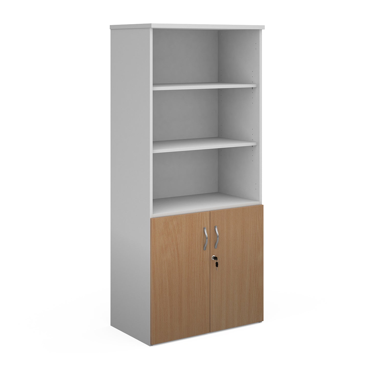 Universal Duo Open Top Combination Unit | Two-Tone Lockable Office Storage