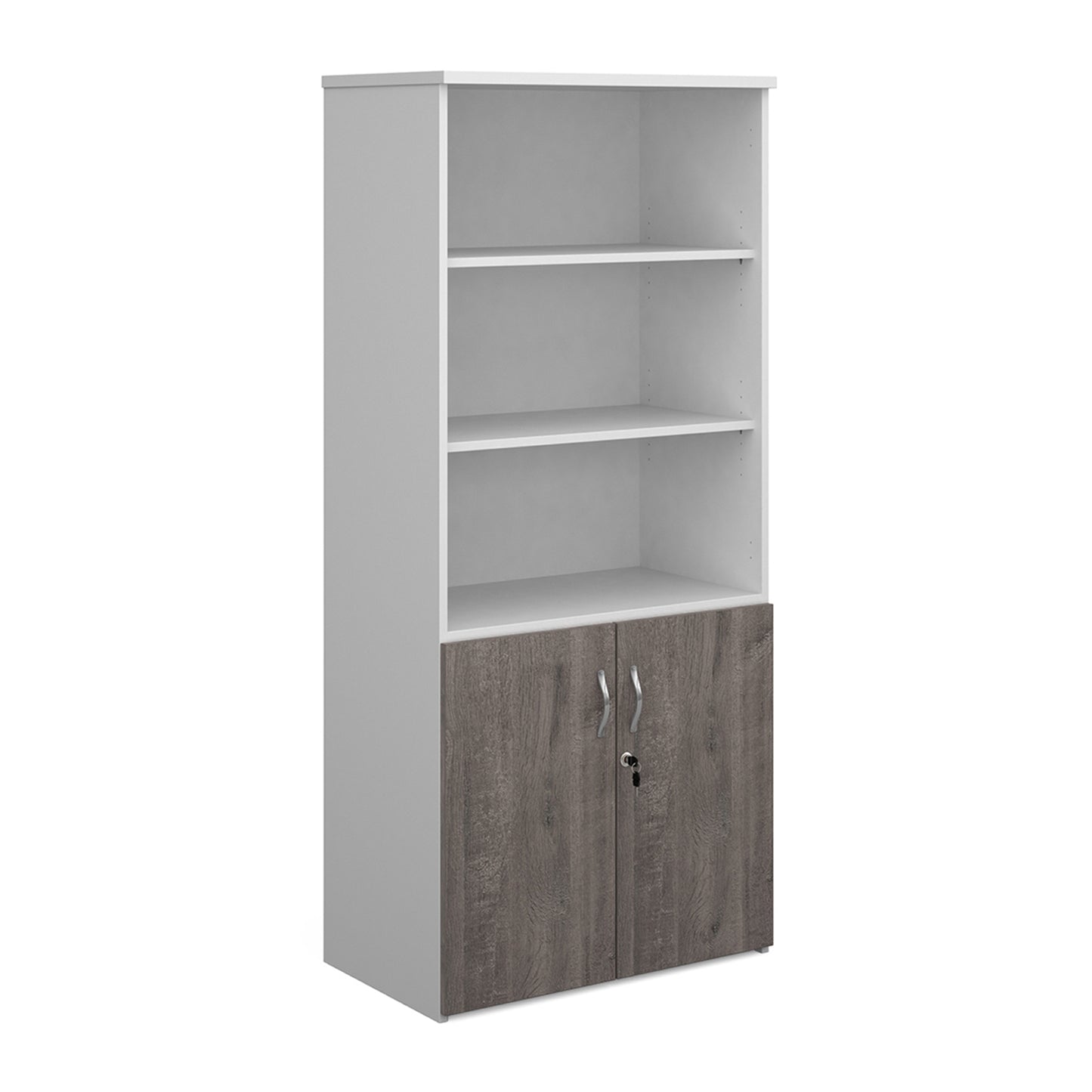 Universal Duo Open Top Combination Unit | Two-Tone Lockable Office Storage