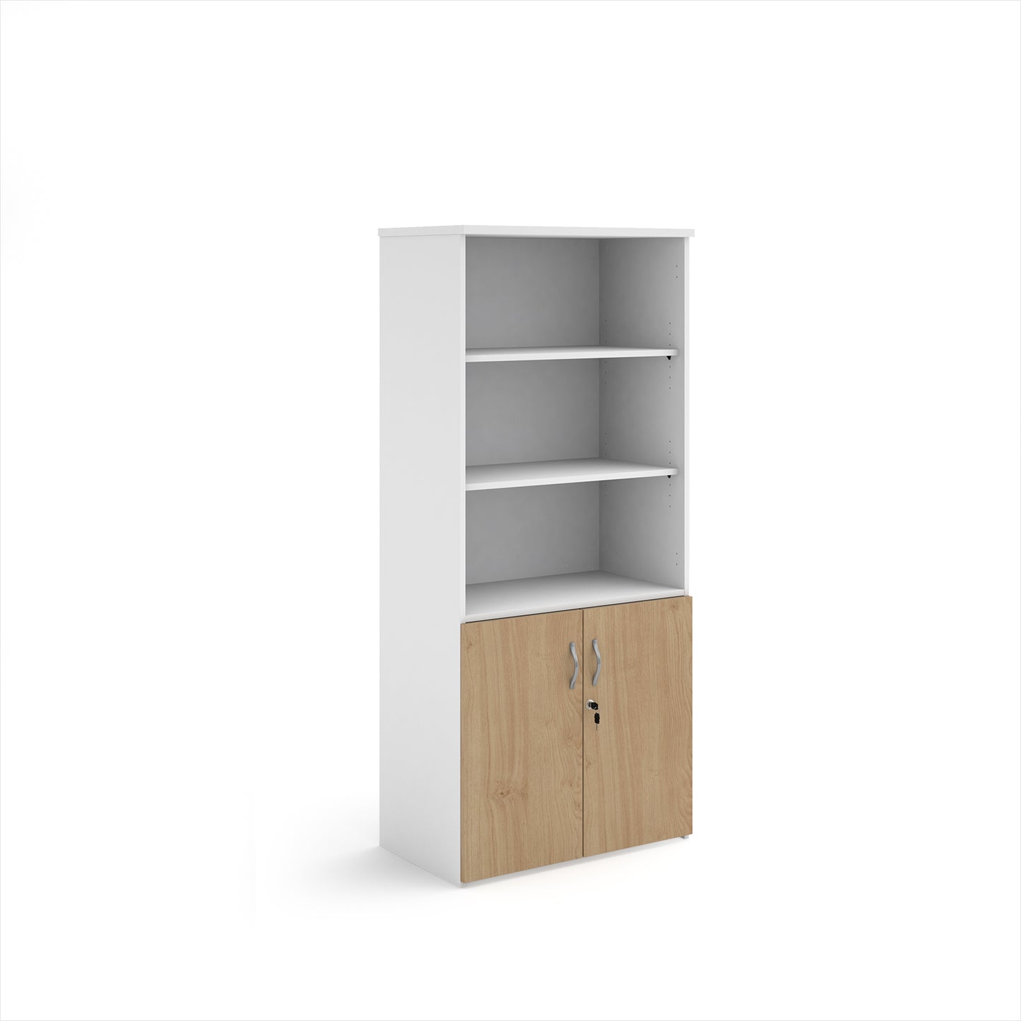Universal Duo Open Top Combination Unit | Two-Tone Lockable Office Storage