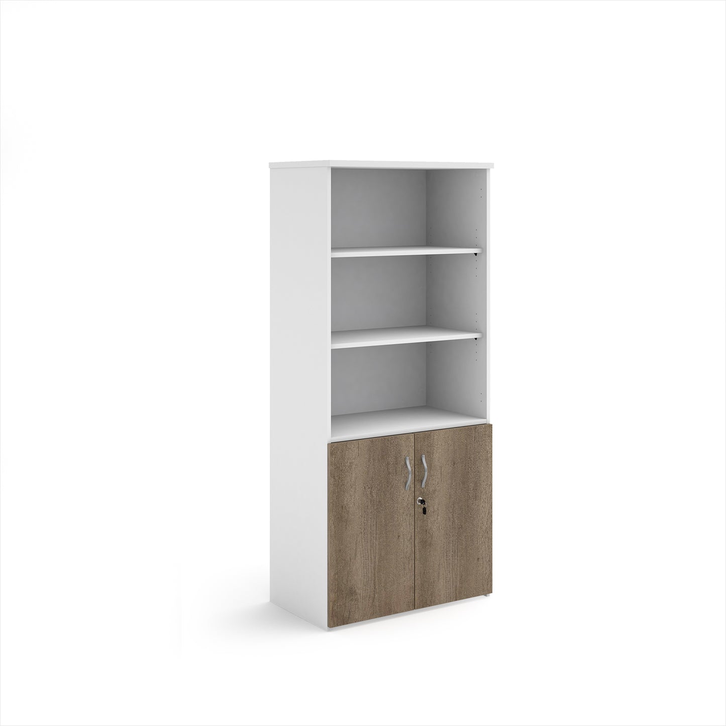 Universal Duo Open Top Combination Unit | Two-Tone Lockable Office Storage