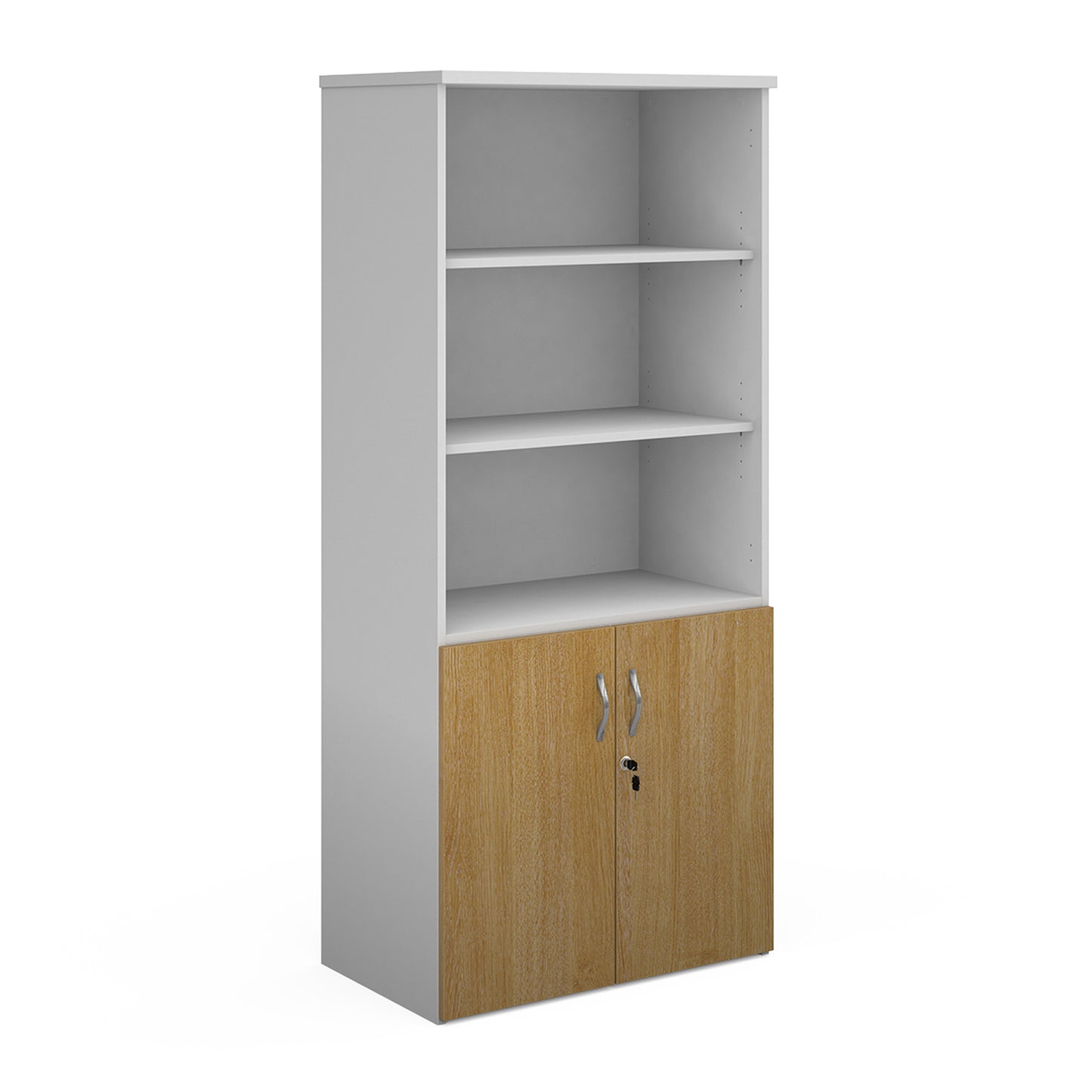 Universal Duo Open Top Combination Unit | Two-Tone Lockable Office Storage