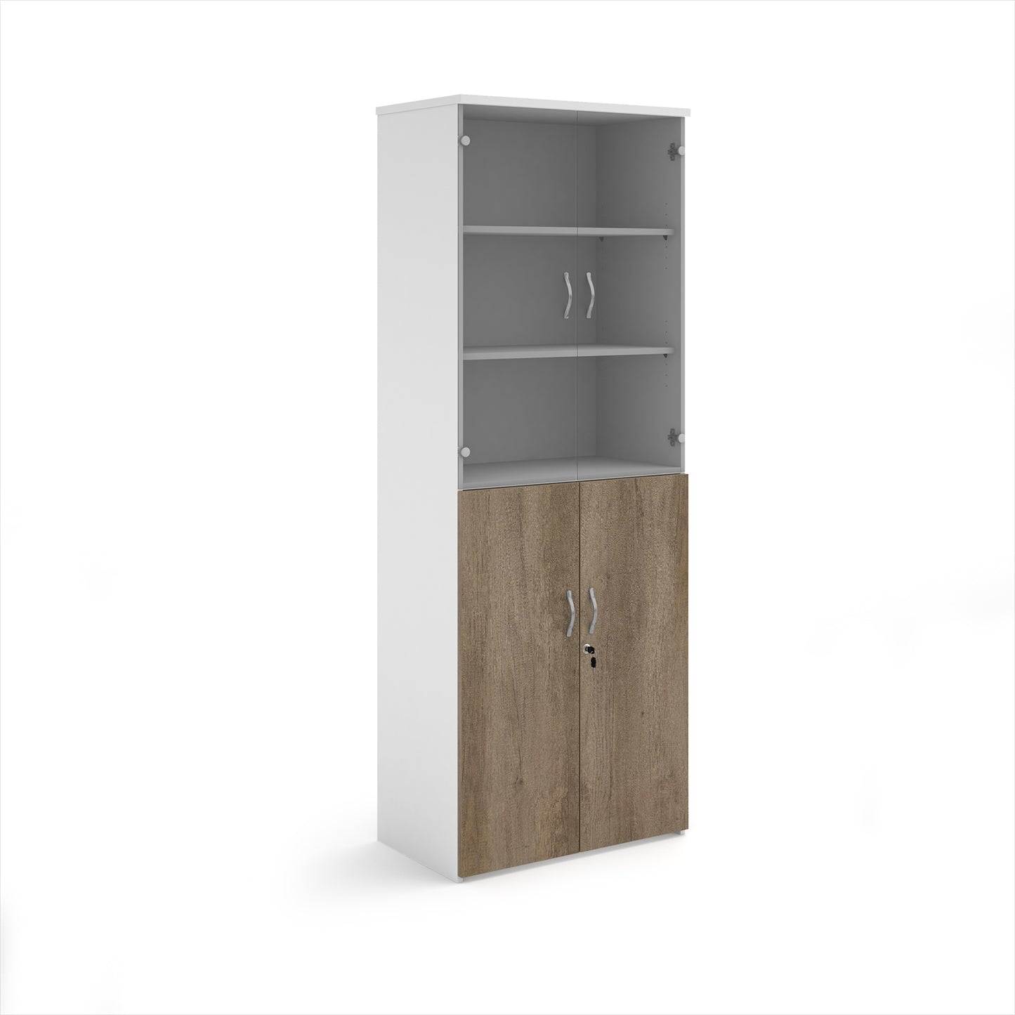 Universal Duo Open Top Combination Unit | Two-Tone Lockable Office Storage
