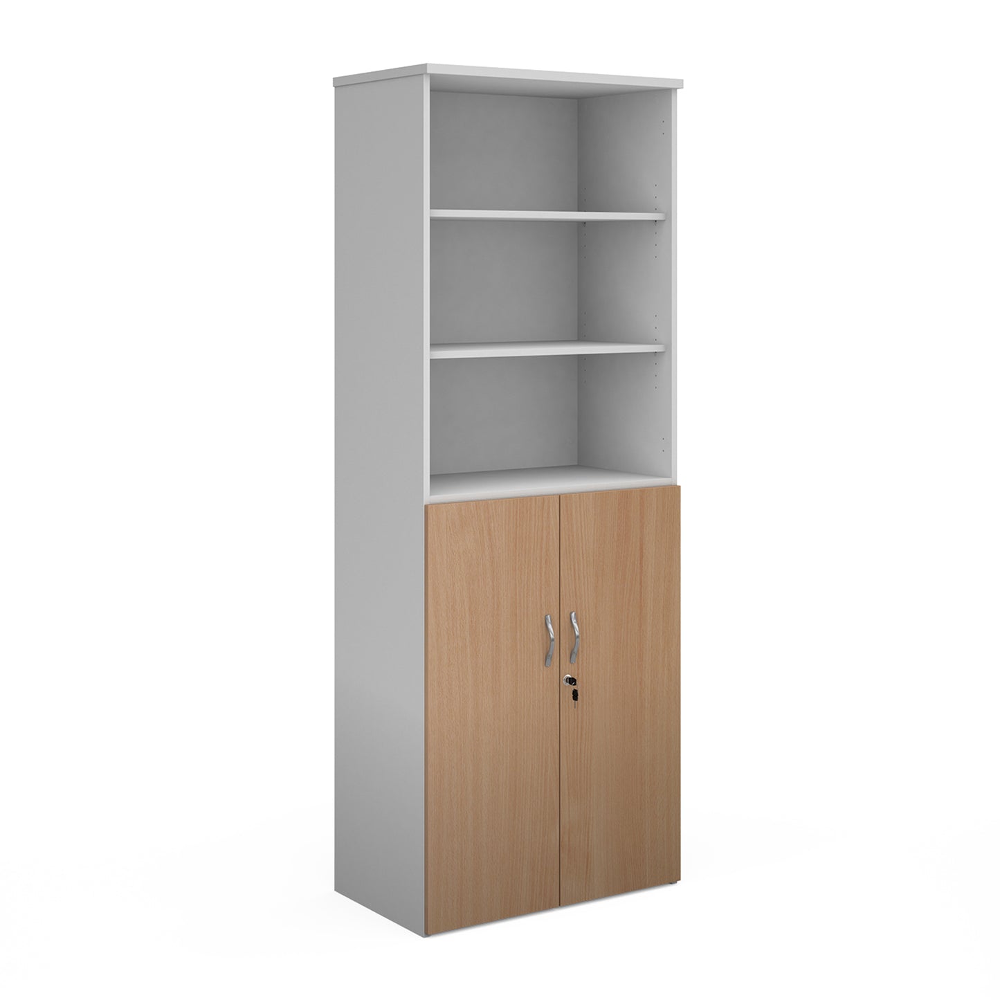 Universal Duo Open Top Combination Unit | Two-Tone Lockable Office Storage